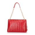 Dámska crossbody z ekokože dvojkomorová veľká červená 100-4Y-418-3