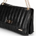 Dámska crossbody z ekokože dvojkomorová veľká čierna 100-4Y-418-1