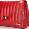 Dámska crossbody z ekokože dvojkomorová veľká červená 100-4Y-418-3