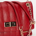 Dámska crossbody z ekokože dvojkomorová malá červená 100-4Y-419-3