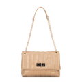 Dámska crossbody z ekokože dvojkomorová malá béžová 100-4Y-419-9