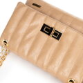Dámska crossbody z ekokože dvojkomorová malá béžová 100-4Y-419-9