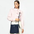 Dámska crossbody z ekokože s logom tmavomodrá 99-4Y-521-7  