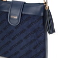 Dámska crossbody z ekokože s logom tmavomodrá 99-4Y-521-7  