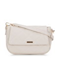 Dámska crossbody kabelka z ekokože s prešívaním krémová 29-4Y-609-0