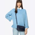 Dámska crossbody z ekokože s prešívaním granátová 29-4Y-609-7