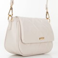 Dámska crossbody kabelka z ekokože s prešívaním krémová 29-4Y-609-0