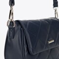 Dámska crossbody z ekokože s prešívaním granátová 29-4Y-609-7