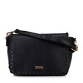 Dámska crossbody s olemovanou klopou čierna 100-4Y-235-1