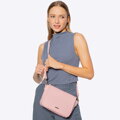 Dámska crossbody s olemovanou klopou ružová 100-4Y-235-P