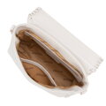 Dámska crossbody s olemovanou klopou krémová 100-4Y-235-0
