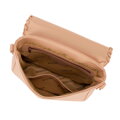Dámska crossbody s olemovanou klopou béžová 100-4Y-235-9