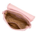 Dámska crossbody s olemovanou klopou ružová 100-4Y-235-P