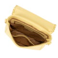 Dámska crossbody s olemovanou klopou žltá 100-4Y-235-Y
