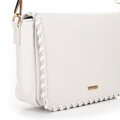 Dámska crossbody s olemovanou klopou krémová 100-4Y-235-0