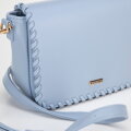 Dámska crossbody s olemovanou klopou modrá 100-4Y-235-N