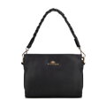 Dámska crossbody kabelka s pletenou rúčkou čierna 99-4E-011-1