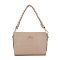 Dámska crossbody kabelka s pletenou rúčkou béžová 99-4E-011-9