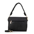 Dámska crossbody kabelka s pletenou rúčkou čierna 99-4E-011-1