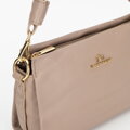 Dámska crossbody kabelka s pletenou rúčkou béžová 99-4E-011-9