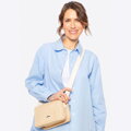 Dámska crossbody z výpletu béžovo-krémová 100-4Y-405-90