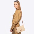 Dámska crossbody z výpletu béžovo-hnedá 100-4Y-405-95