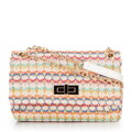 Dámska crossbody z pleteniny na retiazke multicolor