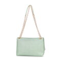 Dámska crossbody z pleteniny na retiazke zelená