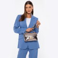 Dámska crossbody z lesklej ekokože sivá 100-4Y-217-8
