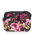 Dámska crossbody z žakáru a ekokože čierno-ružová