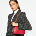Dámska kožená crossbody kabelka na retiazke béžová 99-4E-305-8