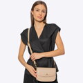 Dámska crossbody z prírodnej kože béžová 100-4E-214-9