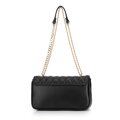Dámska prešívaná crossbody kabelka s retiazkou čierna 99-4Y-427-1  