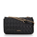 Dámska prešívaná crossbody kabelka s retiazkou čierna 99-4Y-427-1  