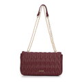 Dámska prešívaná crossbody kabelka s retiazkou bordová 99-4Y-427-3  