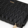 Dámska prešívaná crossbody kabelka s retiazkou čierna 99-4Y-427-1  