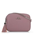 Dámska kožená taška typu crossbody s retiazkou 29-4E-015-F