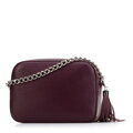Slivková crossbody kabelka z prírodnej kože s retiazkou 29-4E-015-DF