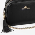 Dámska kožená taška typu crossbody s retiazkou 29-4E-015-1G