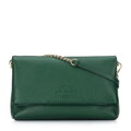Kožená listová kabelka s remienkom zelená  