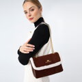Dámska kožená crossbody kabelka Wittchen s umelou kožušinou 97-4E-606-4