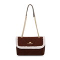 Dámska kožená crossbody kabelka Wittchen s umelou kožušinou 97-4E-606-4