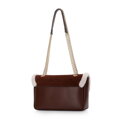 Dámska kožená crossbody kabelka Wittchen s umelou kožušinou 97-4E-606-4