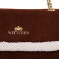 Dámska kožená crossbody kabelka Wittchen s umelou kožušinou 97-4E-606-4
