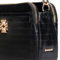 Čierna trojkomorová crossbody kabelka z imitácie kože 29-4Y-017-B1