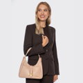 Béžová crossbody kabelka z imitácie kože 101-4Y-423-9