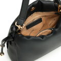 Čierna crossbody kabelka z imitácie kože so šnúrkami 102-4Y-406-1