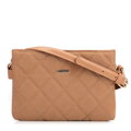 Dvojkomorová crossbody kabelka z imitácie semišu s prešívaním 94-4Y-618-5