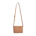 Dvojkomorová crossbody kabelka z imitácie semišu s prešívaním 94-4Y-618-5