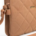 Dvojkomorová crossbody kabelka z imitácie semišu s prešívaním 94-4Y-618-5